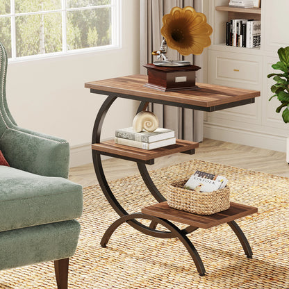 Tribesigns C-Shaped Industrial End Table