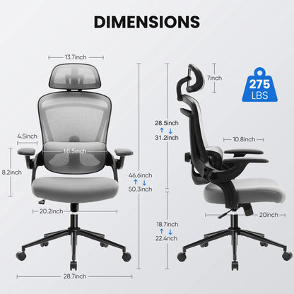 JHK Mesh Office Chair with Flip-Up Arms