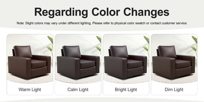 KERDOM 360° Swivel Accent Chair, PU Leather
