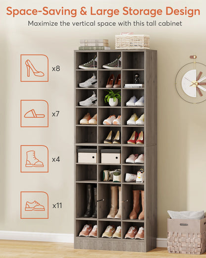 Tribesigns 8-Tier Wood Shoe Cabinet