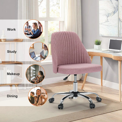 JHK Armless Vanity Swivel Desk Chair