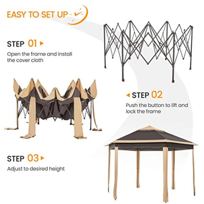 13x13 Pop Up Gazebo, Double-Tier