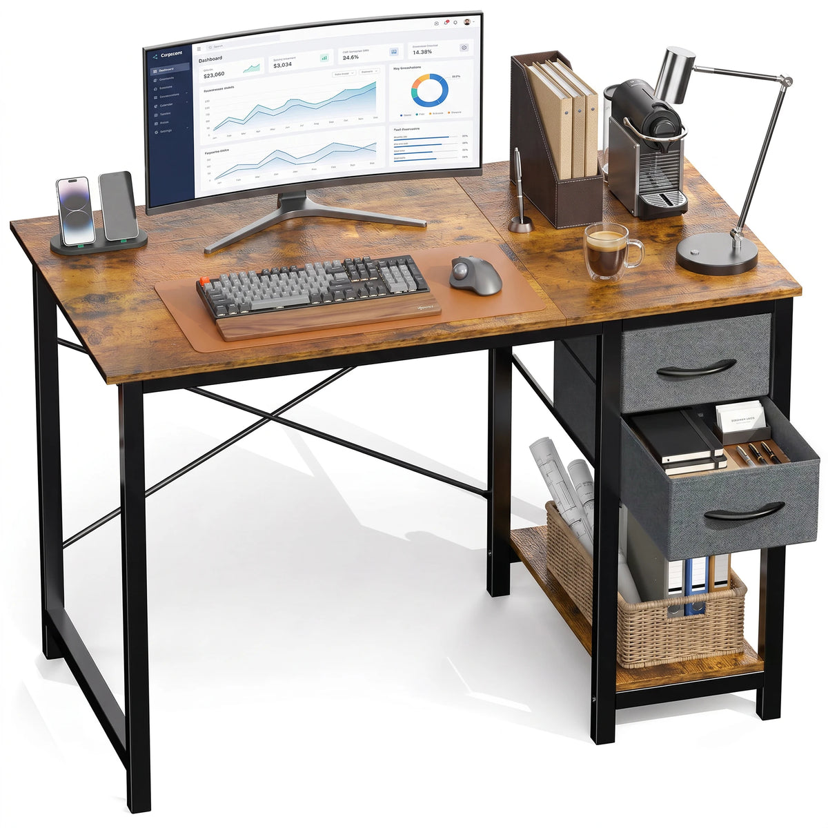 MCQ 40" Standing Desk with Drawers
