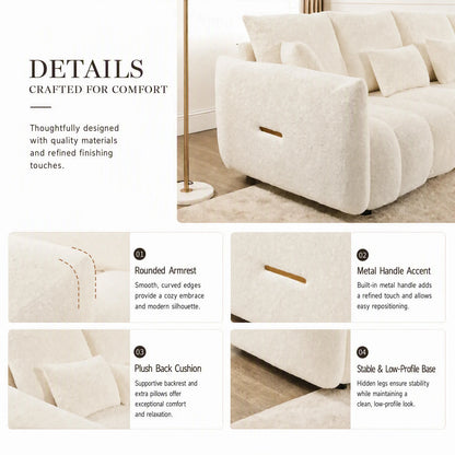 79.5in Teddy Fabric 3-Seater Sofa