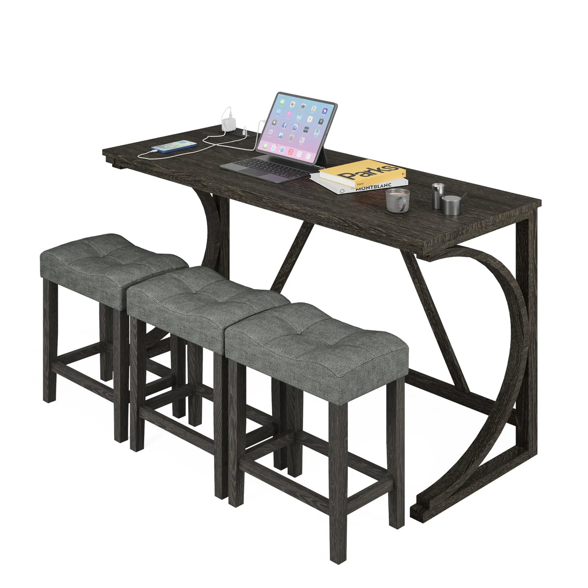 Counter Height Bar Table Set with Stools