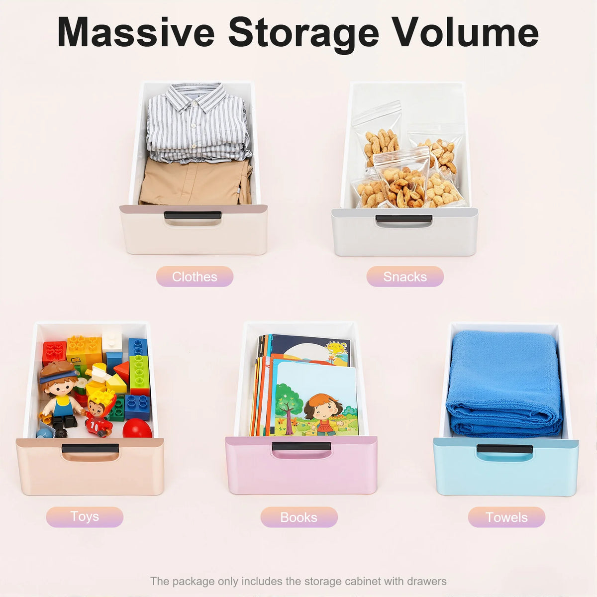 5-Drawer Plastic Storage Dresser Tower
