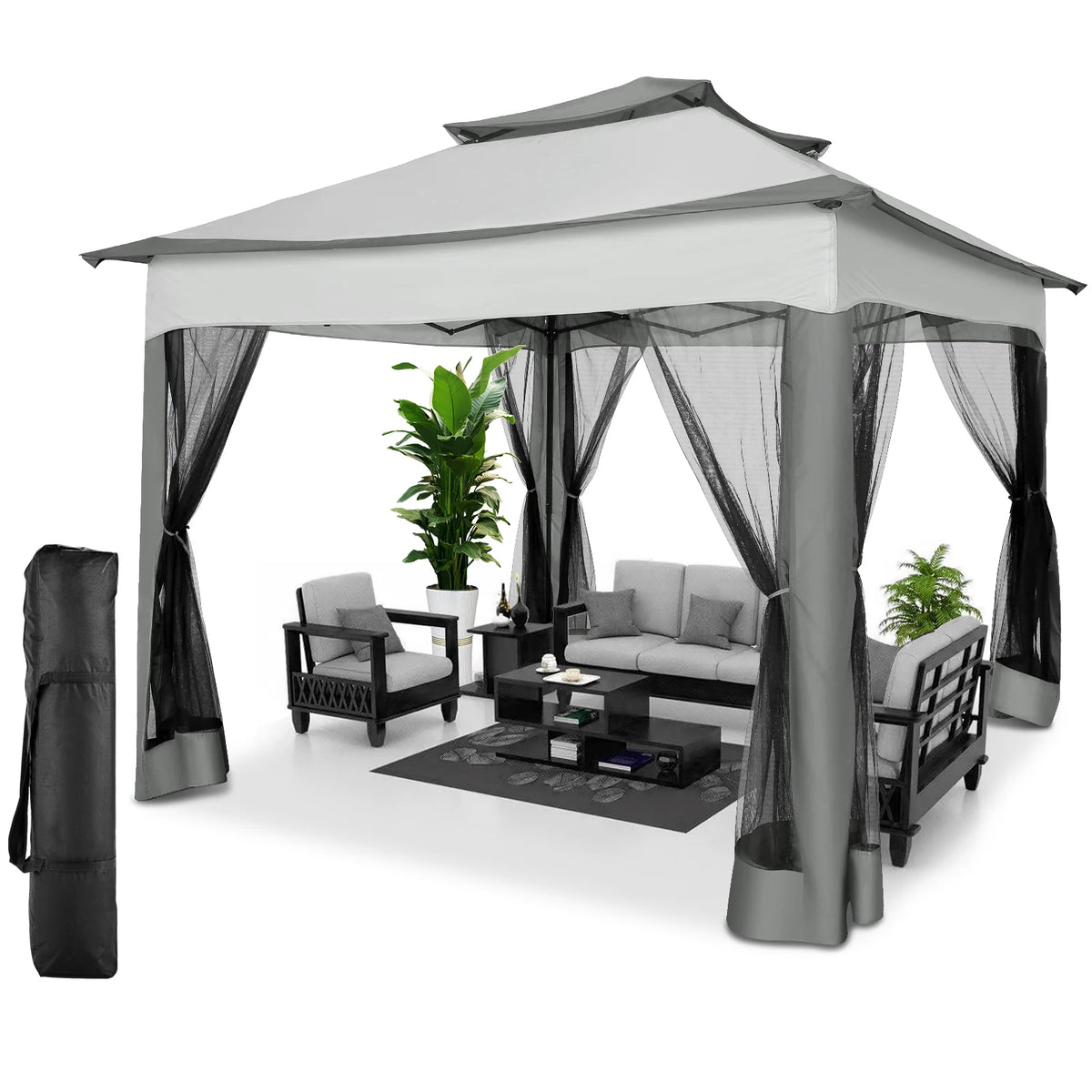 11x11 Pop Up Gazebo with Mosquito Netting