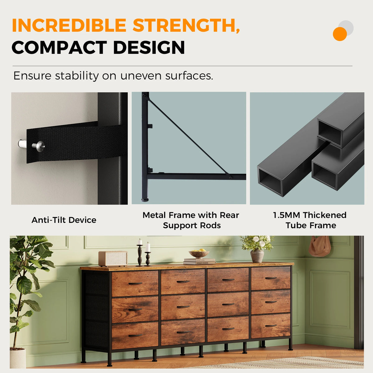 12-Drawer Fabric Storage Cabinet