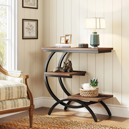 Tribesigns C-Shaped Industrial End Table