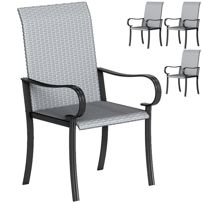 Outdoor Wicker Dining Chairs, Set of 4