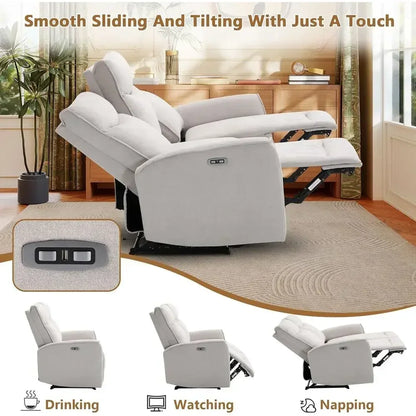 80in Grey Electric Reclining Sofa