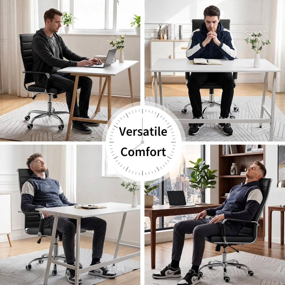 Executive PU Leather Office Chair, Mid Back