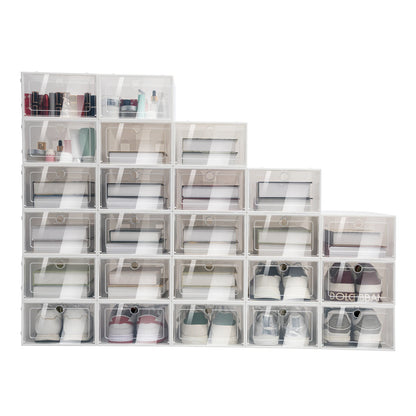 24-Pack Foldable Shoe Storage Boxes