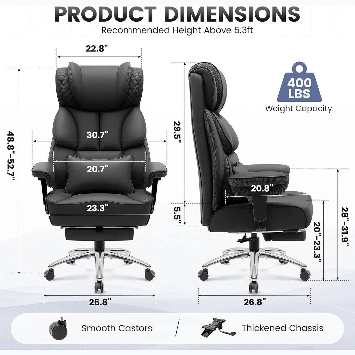 Big & Tall Leather Gaming Office Chair
