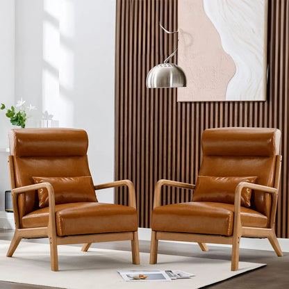 Mid-Century Accent Chair with Wood Frame