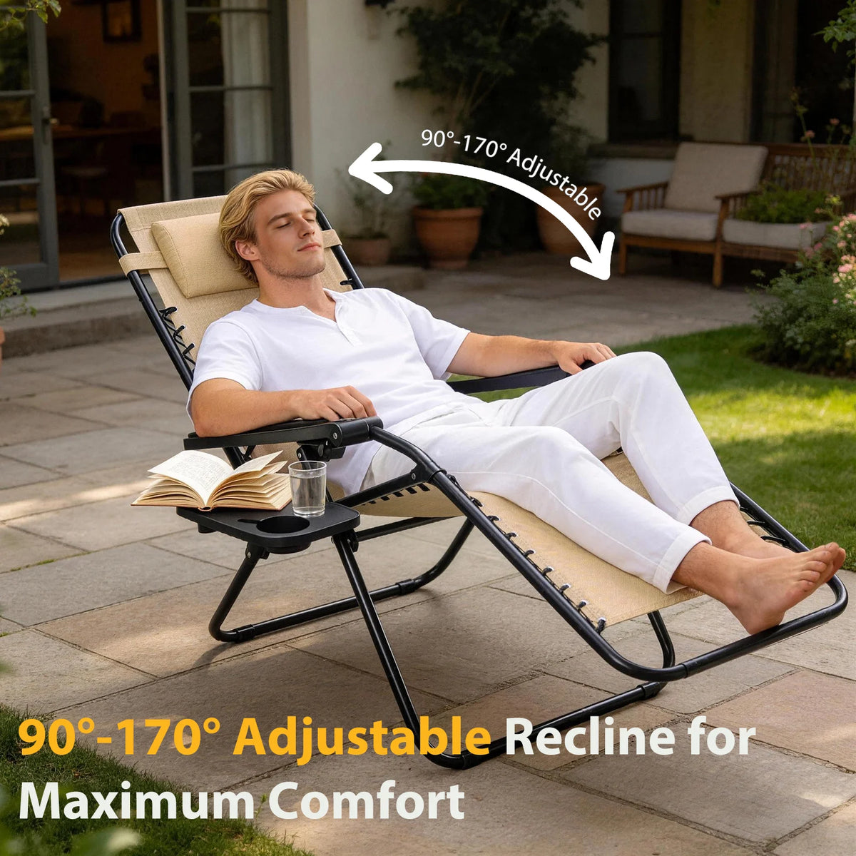JHK Zero Gravity Recliner Chairs, Set of 2