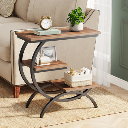 Tribesigns C-Shaped Industrial End Table