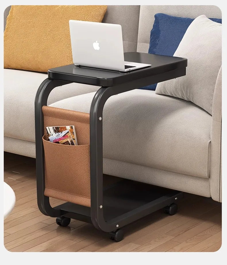 Mobile Coffee Side Table, Height Adjustable