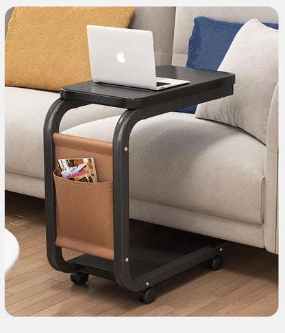 Mobile Coffee Side Table, Height Adjustable