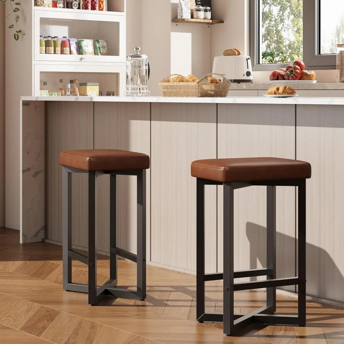 Garvee Backless Counter Height Bar Stools, Set of 2