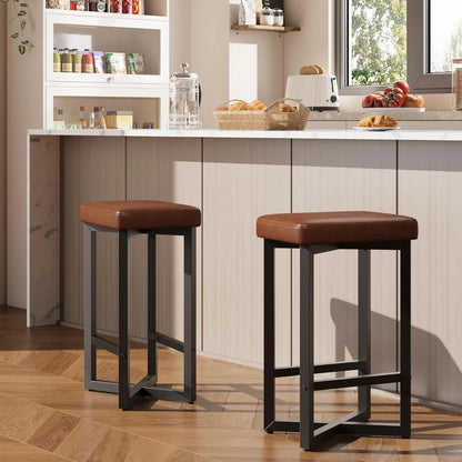 Garvee Backless Counter Height Bar Stools, Set of 2