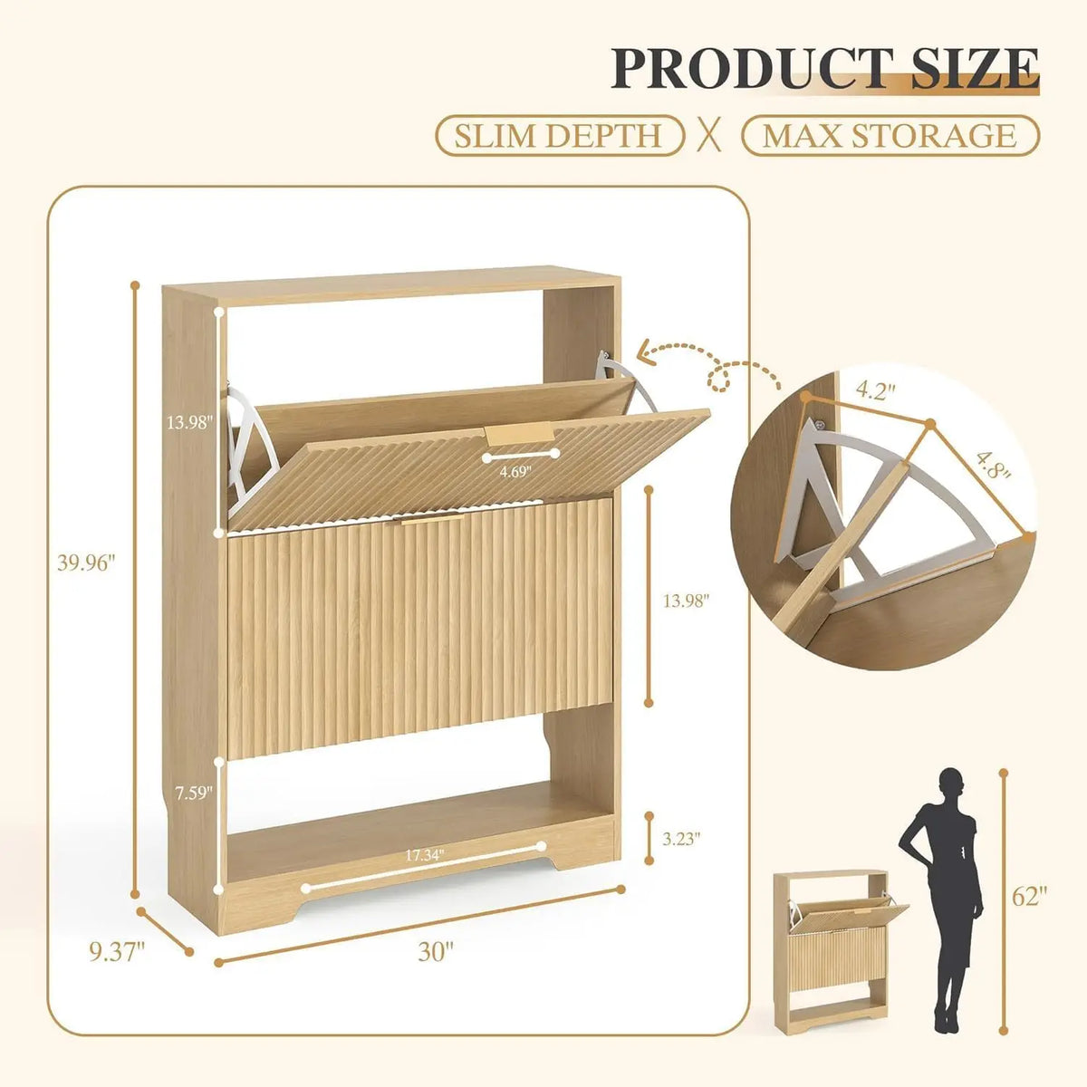 Modern Slim Shoe Storage Cabinet