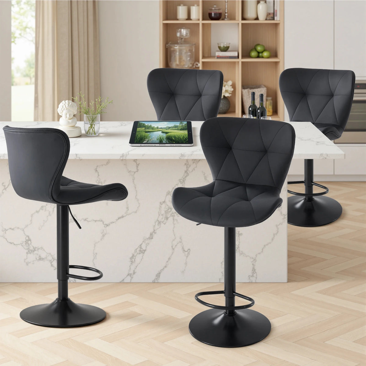 MCQ High-Back Faux Leather Office Chairs, Set of 2