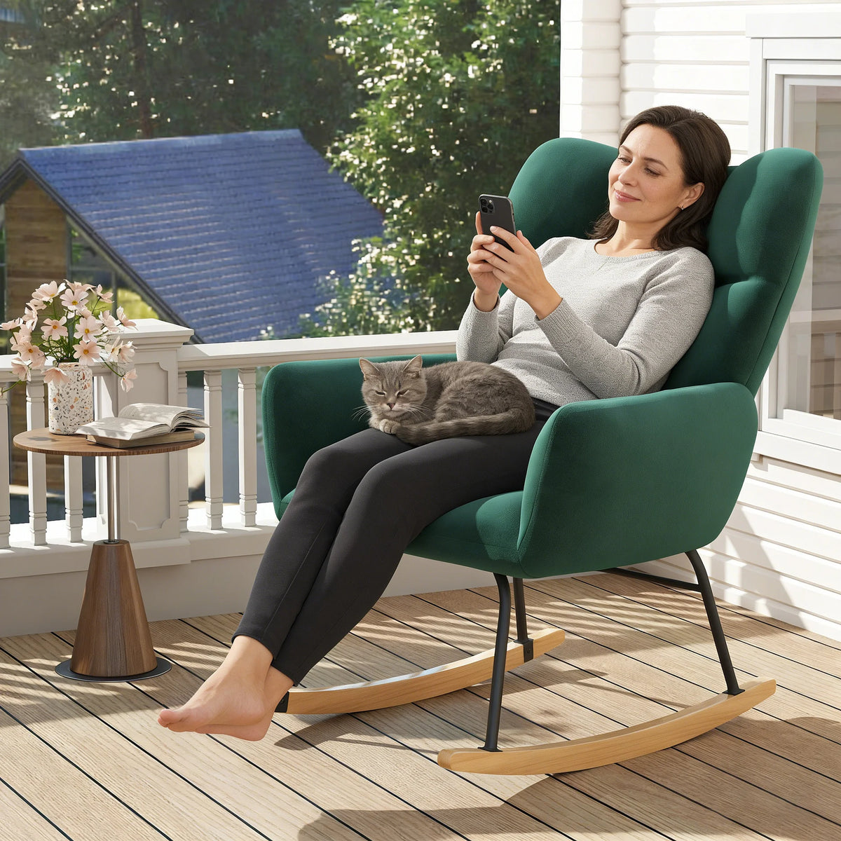 TUAREX High-Back Nursery Glider Rocker