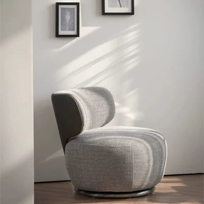 Single Swivel Accent Chair – Fabric, Cushioned, Wood Frame