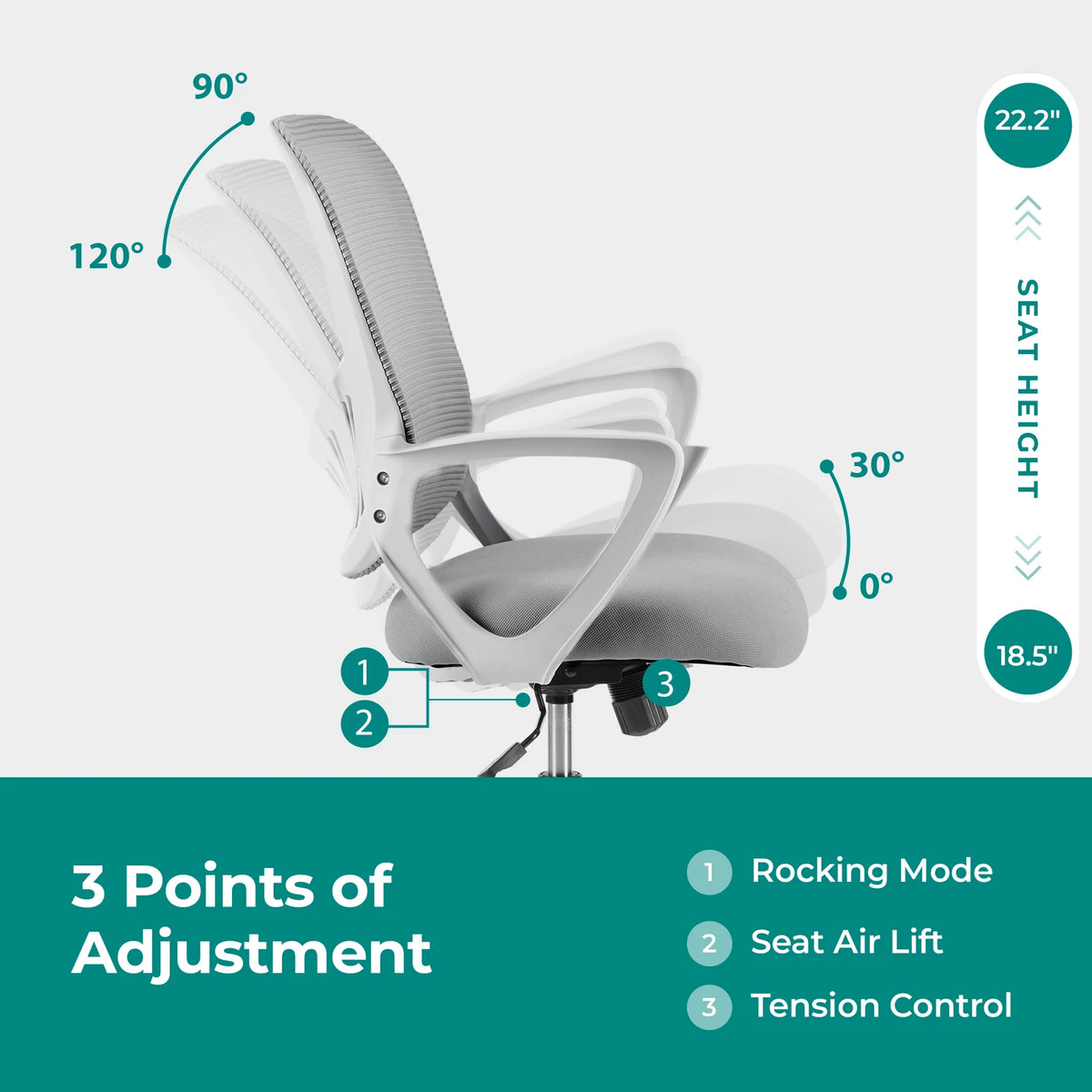 MCQ Fixed Armrest Gaming Office Chair