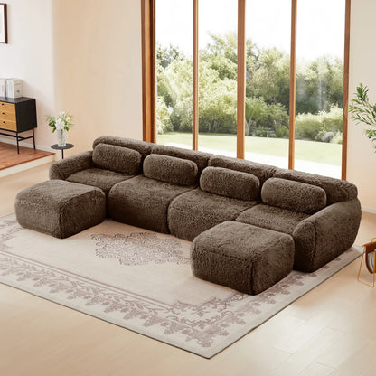 U-Shaped Modular Sofa (Chocolate)