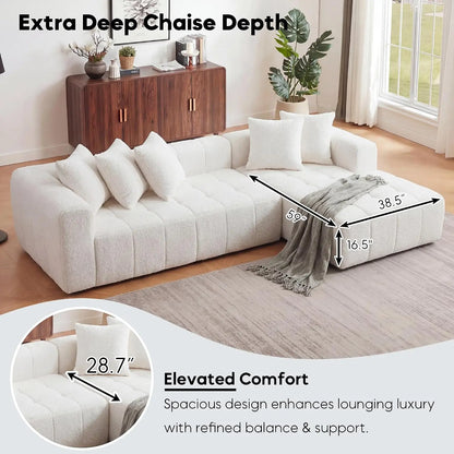 107.9" L-Shaped Boneless Cloud Sofa