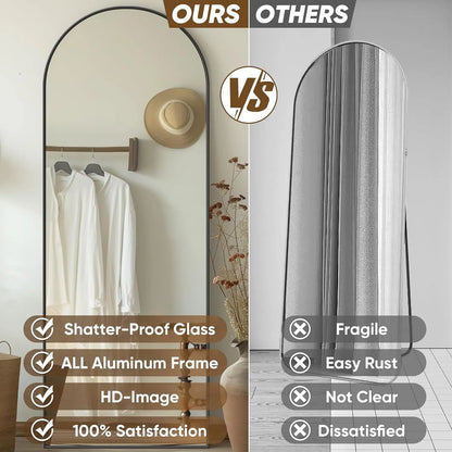 Full Length Floor Mirror with Stand, 58"x18"