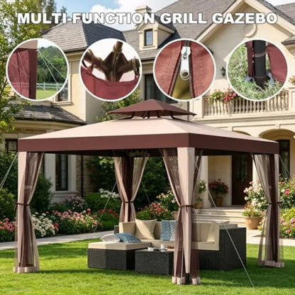 10x10 Patio Gazebo with Mosquito Netting