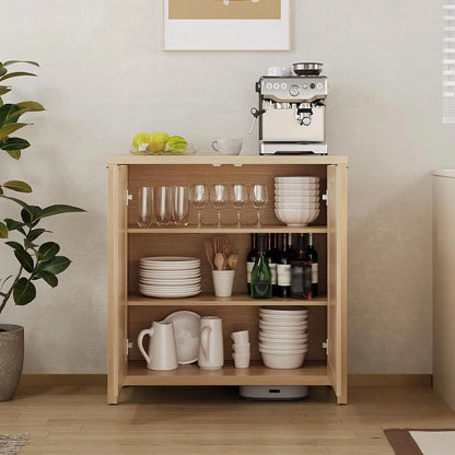 Rattan Door Storage Cabinet, Sideboard