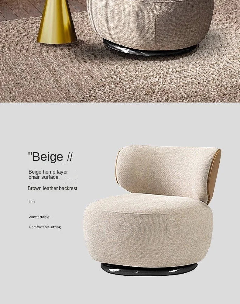 Single Swivel Accent Chair – Fabric, Cushioned, Wood Frame