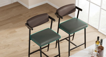 Bar Stools with Arms & Footrest, Set of 2