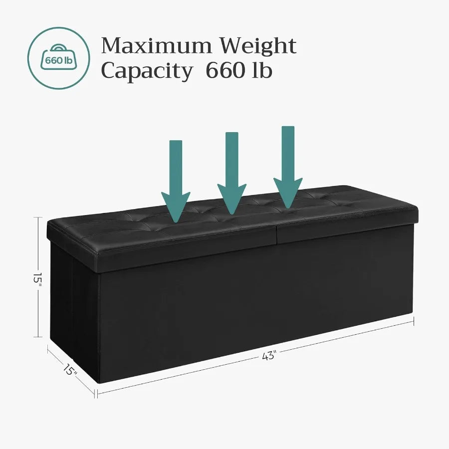 43" Storage Ottoman Bench with Flip Lid