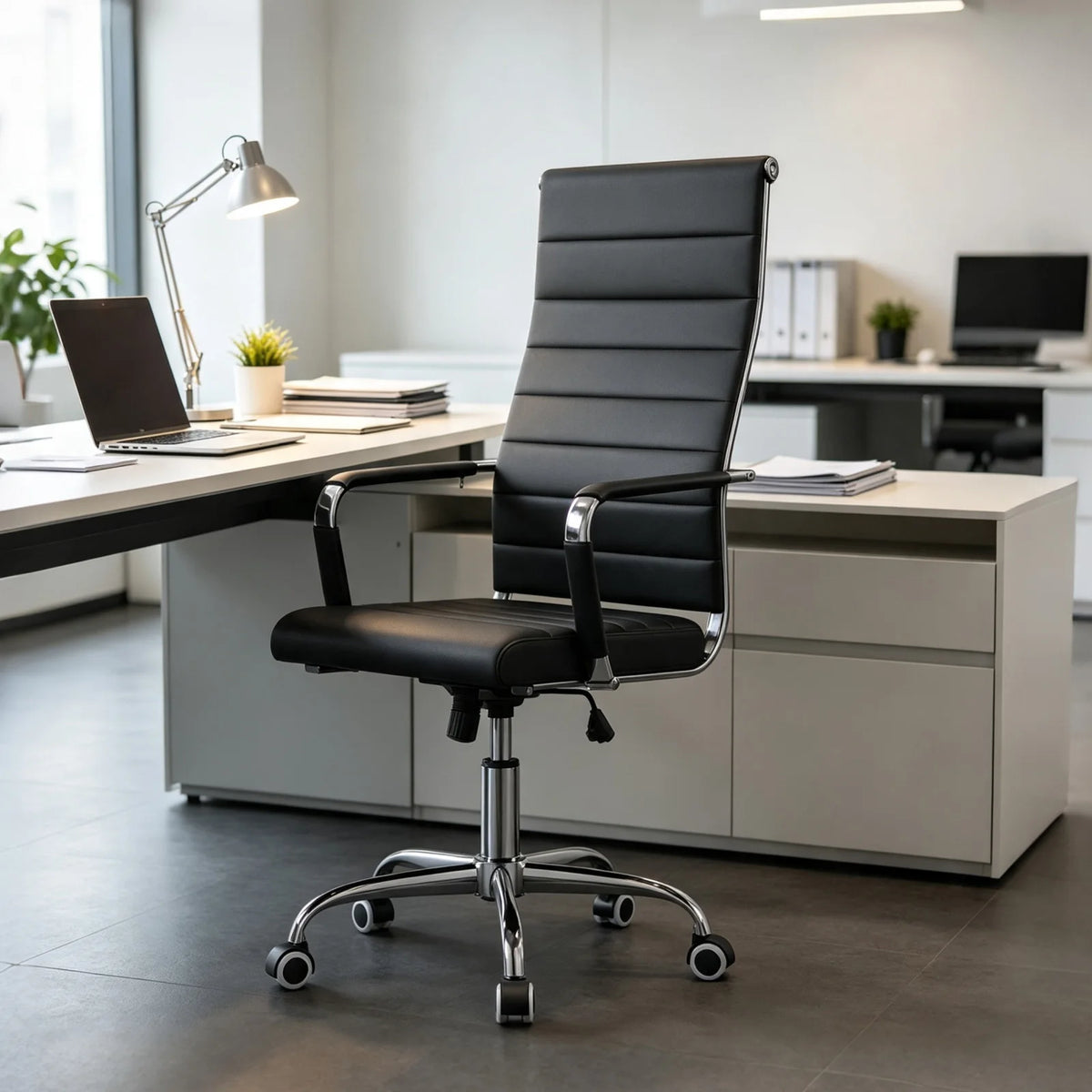 Executive PU Leather Office Chair, Mid Back