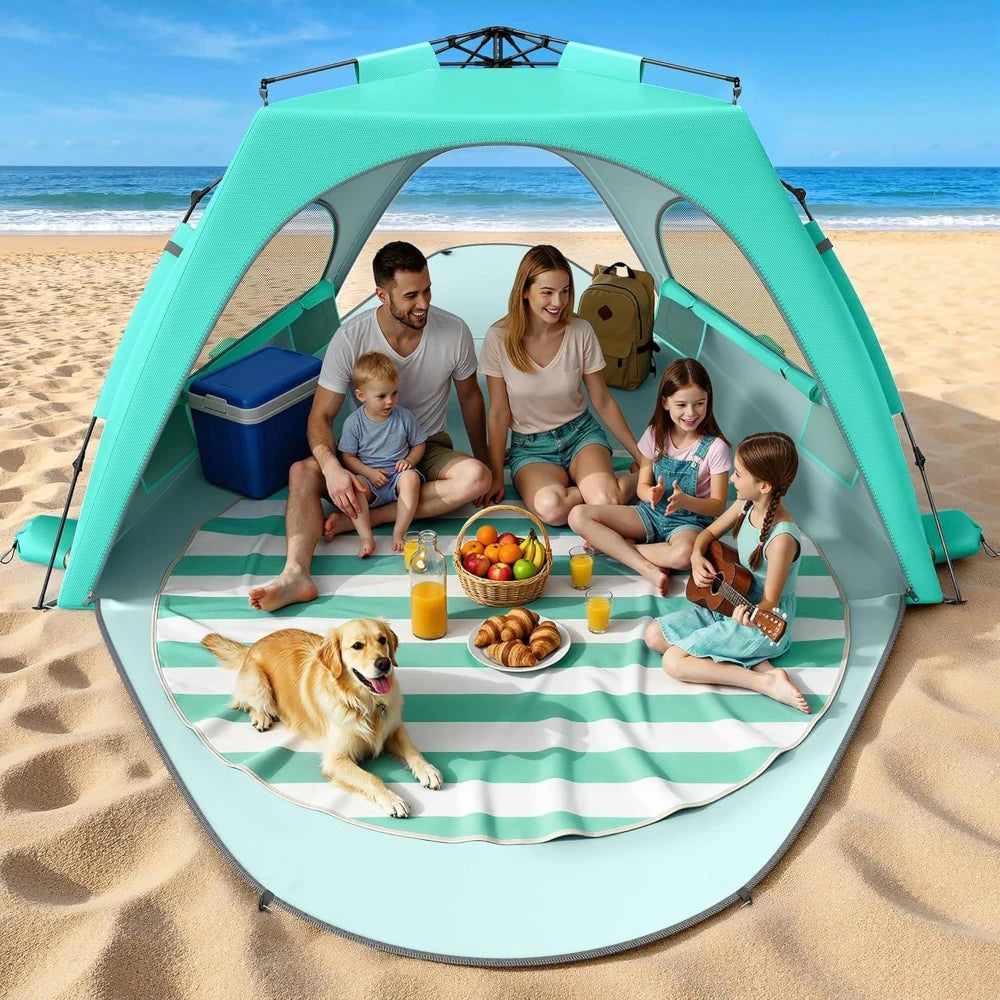 Pop-Up Beach Tent Sun Shelter (5-6 Person)