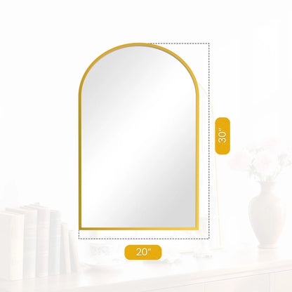 Arched Metal Framed Wall Mirror