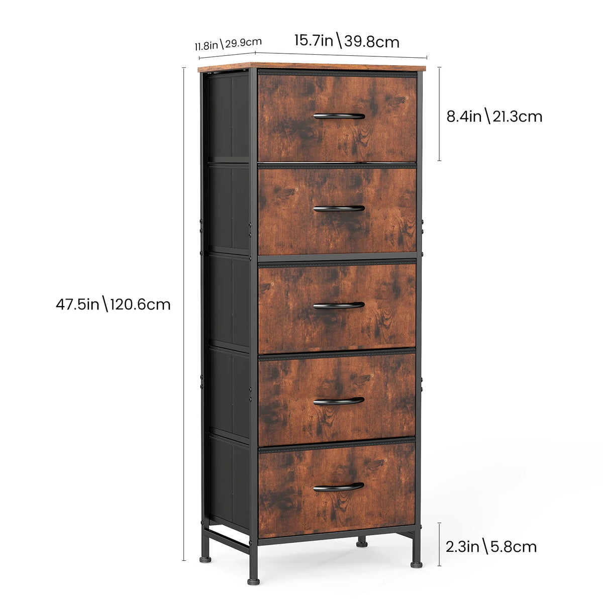JHK 48" 5-Drawer Dresser