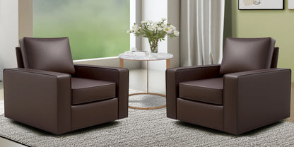 KERDOM 360° Swivel Accent Chair, PU Leather
