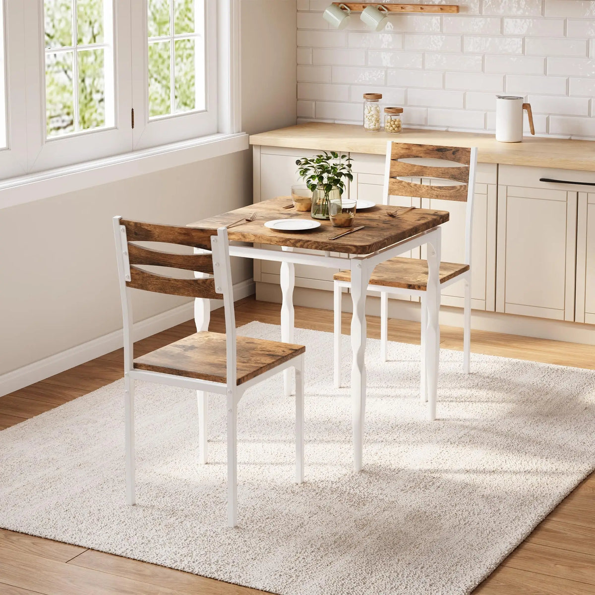 Farmhouse Dining Table Set for 2