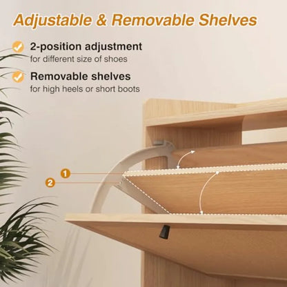 Narrow Shoe Storage Cabinet