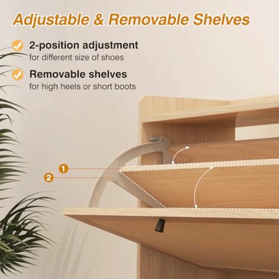 Narrow Shoe Storage Cabinet