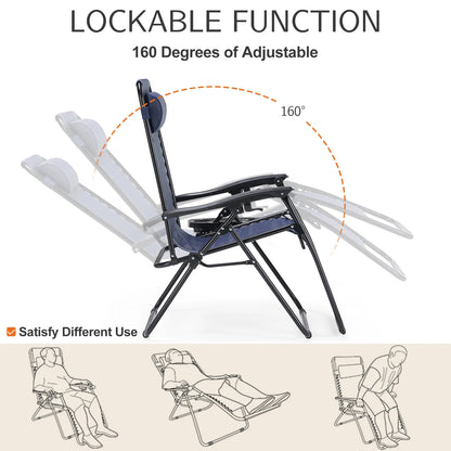 JHK Zero Gravity Recliner Chairs, Set of 2