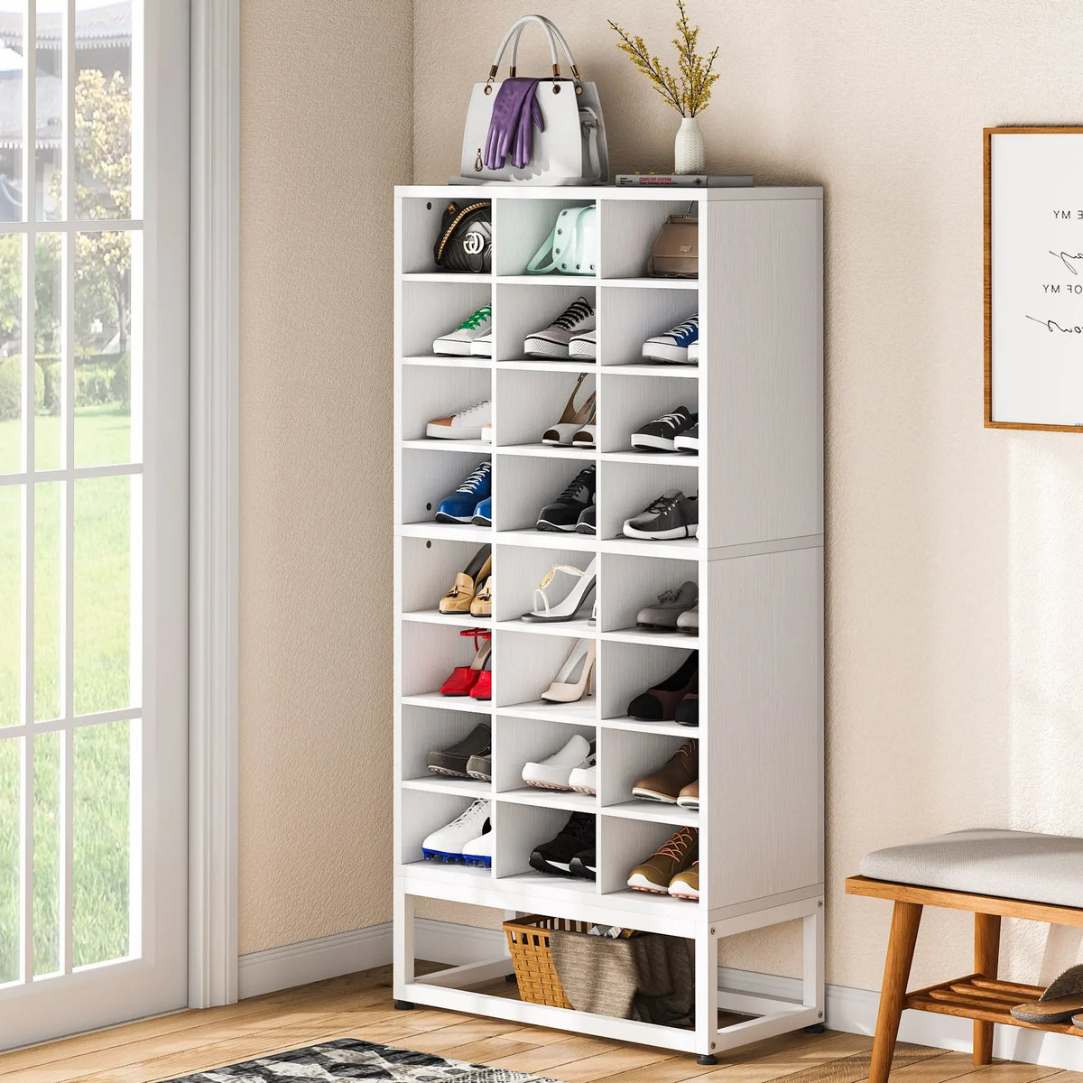 Tribesigns 8-Tier Wood Shoe Cabinet