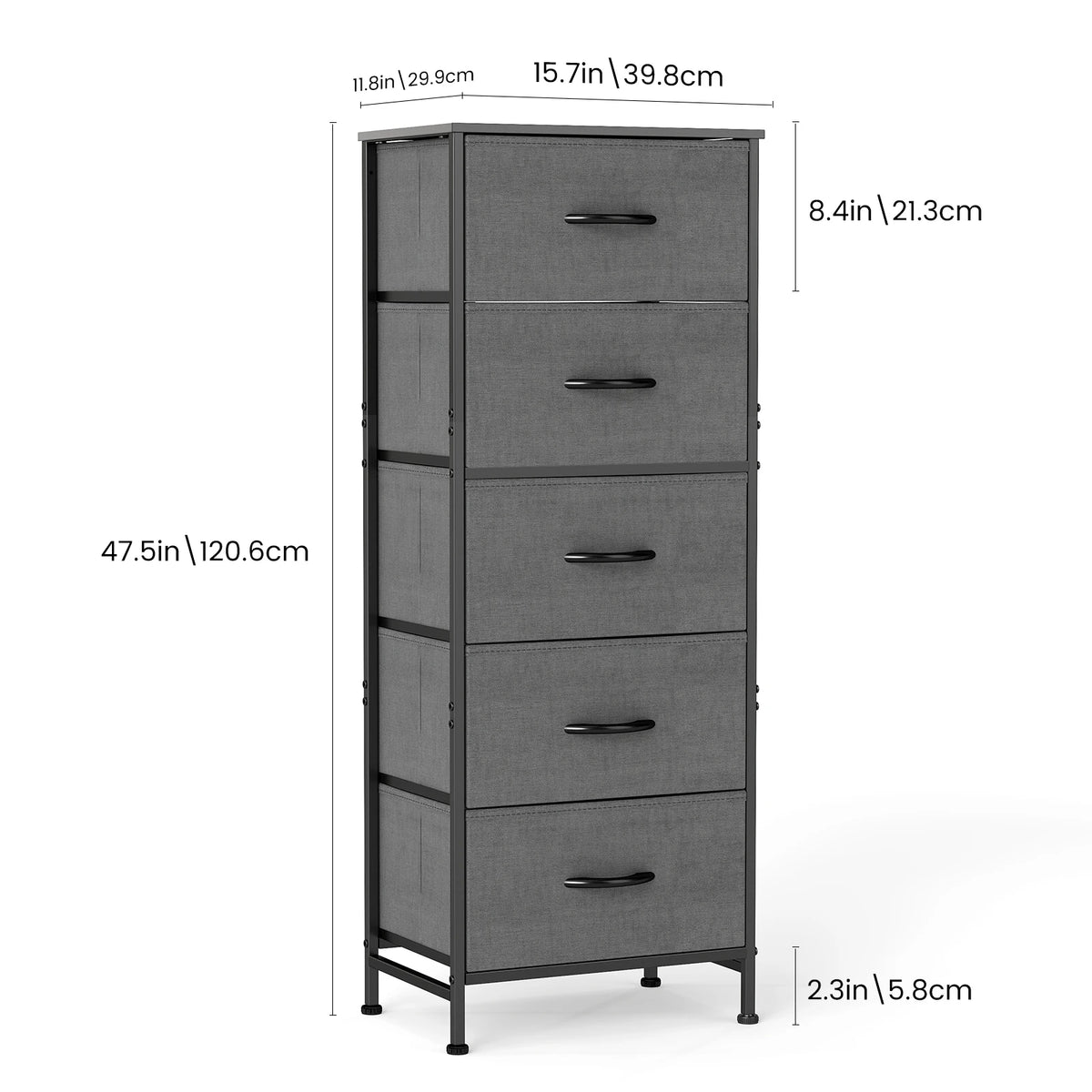 JHK 48" 5-Drawer Dresser