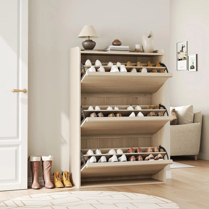 3 Flip Drawer Shoe Cabinet, 46"